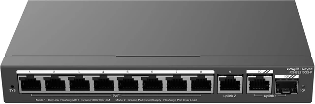 Alt view image 2 of 7 - Ruijie Reyee 10-Port Smart Gigabit PoE Switch, RG-ES210GS-P