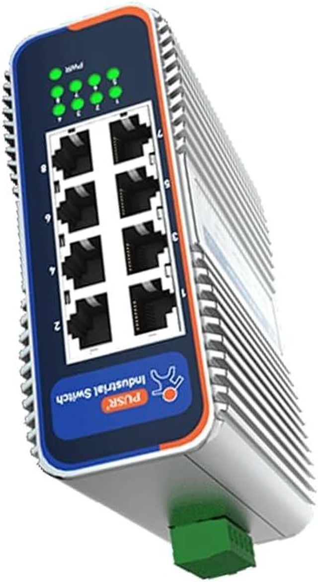 Alt view image 2 of 2 - USR-ISG/ISF 10/100/1000Mbps 5/8/16 RJ45 Ports Unmanaged Industrial Ethernet Switches Fanless Heat Dissipation DIN-Rail Mounting (ISF1008 8 RJ45 Ports)