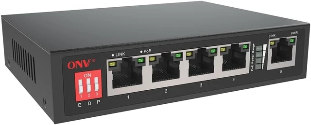 Alt view image 2 of 4 - 4 +1Port POE Smart Switch IEEE802.3af/at PoE Standard 10/100Mbps 10M/250 Meters Transmission, Power Over Ethernet for IP Camera