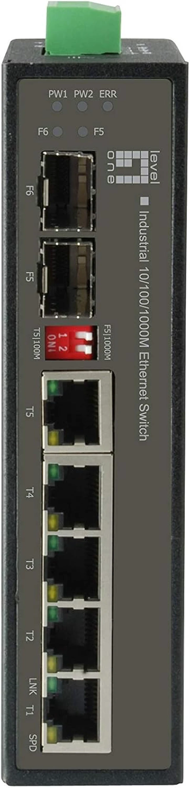 Alt view image 3 of 6 - IES-0600, 6-Port Gigabit Industrial Switch, 1 x SFP, 1 x SFP/RJ45 Combo, -40°C to 75°C, DIN-Rail