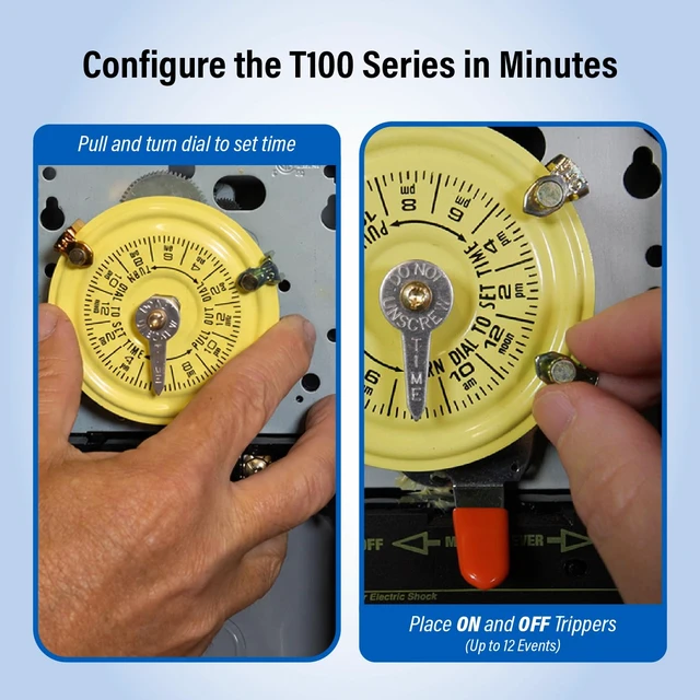 Alt view image 5 of 5 - Intermatic T101 24-Hour Mechanical Timer Switch, 120V SPST 40A, Indoor
