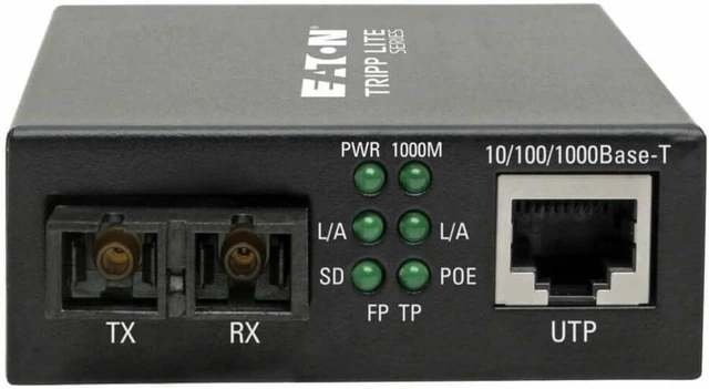 Alt view image 3 of 5 - TRIPP LITE Network Copper RJ45 Ethernet to Fiber SC Duplex Singlemode Cable Extender Converter, 1310nm Wavelength, PoE+, Gigabit Network, Extend 12.4 Miles / 20 Km, 2-Year Warranty (N785-P01-SC-SM1)