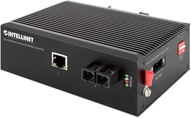 Main image of Intellinet Industrial SC Single-Mode Media Converter, 100Base-TX, 12.4 mi