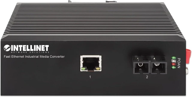 Alt view image 3 of 6 - Intellinet Industrial SC Single-Mode Media Converter, 100Base-TX, 12.4 mi