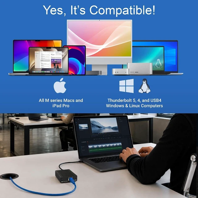 Alt view image 3 of 7 - Sonnet Solo10G T5 Thunderbolt 5/4 & USB4 10GbE RJ45 Ethernet Adapter
