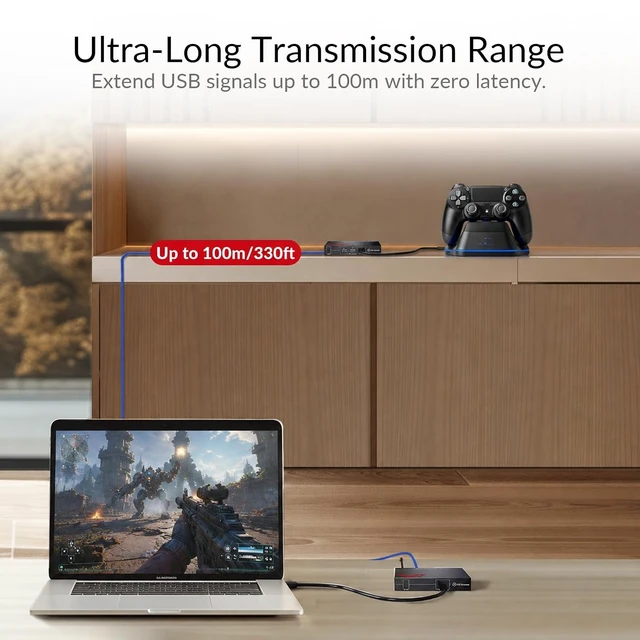 Alt view image 2 of 7 - AV Access USB 3.0 Extender Over Ethernet Cat6/Cat7 330ft (100m), 5Gbps
