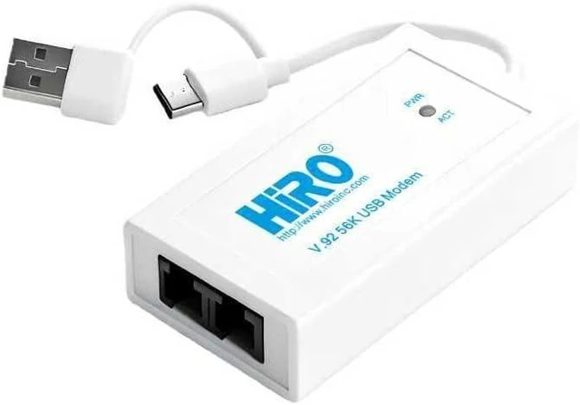 Alt view image 2 of 7 - HiRO H50371 V92 56K USB-C/A Data Fax Modem: Windows 11 10 8 7 Plug n Play, Driverless, Dual Interface, Dual RJ-11 Ports, Built-in Buzzer, Compatible with Windows Fax Scan, Support Caller ID (USA Only)