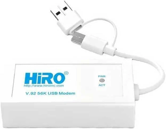 HiRO H50371 V92 56K USB-C/A Data Fax Modem: Windows 11 10 8 7 Plug n ...