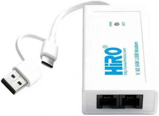 Alt view image 6 of 7 - HiRO H50371 V92 56K USB-C/A Data Fax Modem: Windows 11 10 8 7 Plug n Play, Driverless, Dual Interface, Dual RJ-11 Ports, Built-in Buzzer, Compatible with Windows Fax Scan, Support Caller ID (USA Only)
