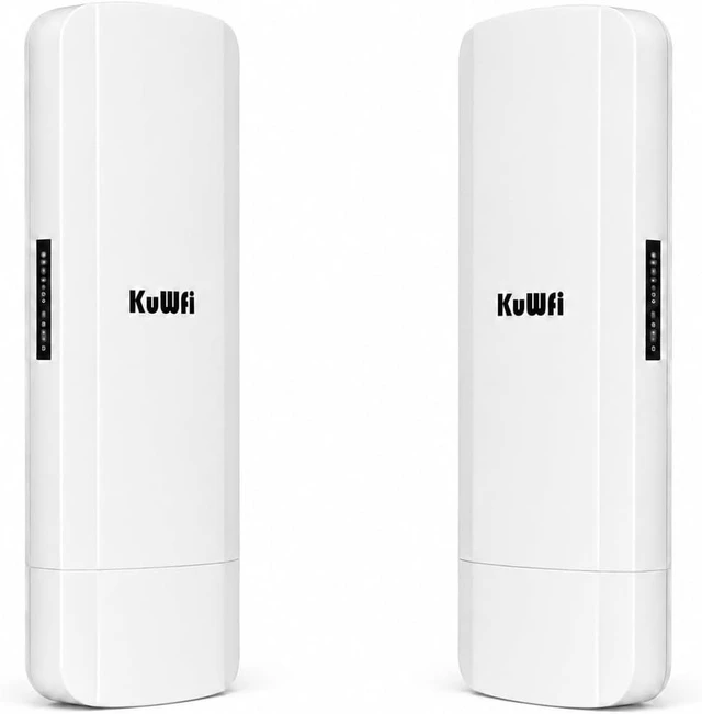 Main image of KuWFi 900Mbps WiFi Bridge Outdoor CPE, Dual Gigabit Ethernet Ports, 2-Pack