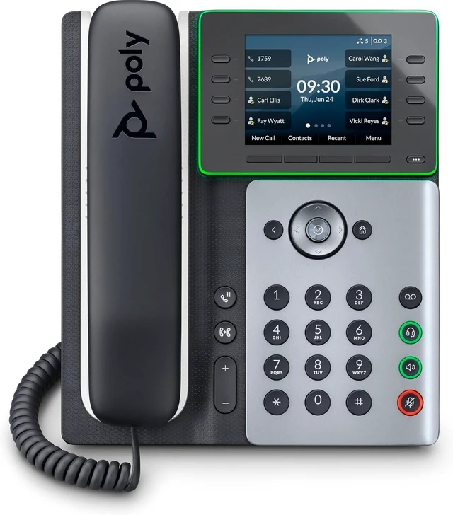 Main image of Poly Edge E300 IP Phone - Corded - Desktop, Wall Mountable - Black - VoIP - 2 x Network (RJ-45) - PoE Ports