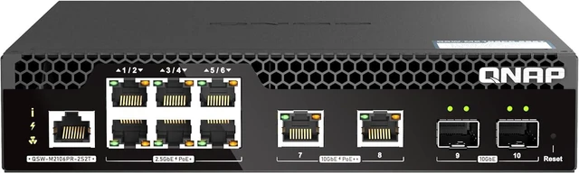 Main image of QNAP QSW-M2106PR-2S2T-US 10-Port Half-Width Rackmount L2 Managed Switch