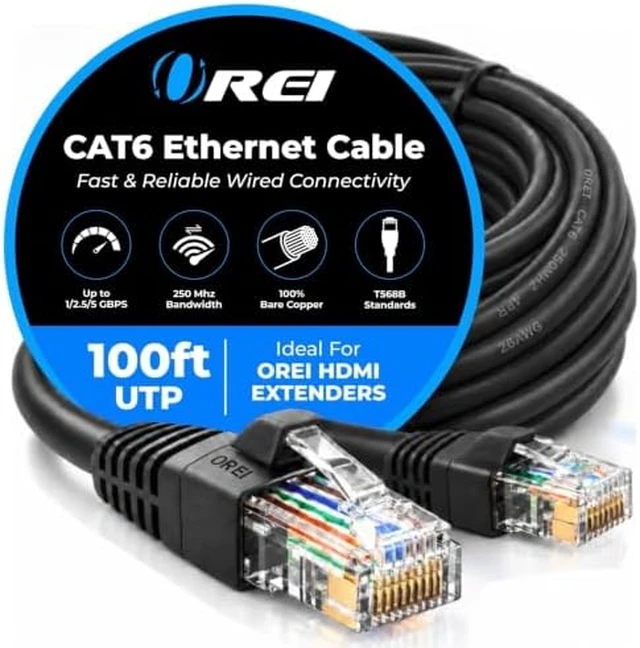 Alt view image 2 of 4 - OREI HDBaseT HDMI Extender 115ft with 100ft CAT6 Ethernet Cable Bundle