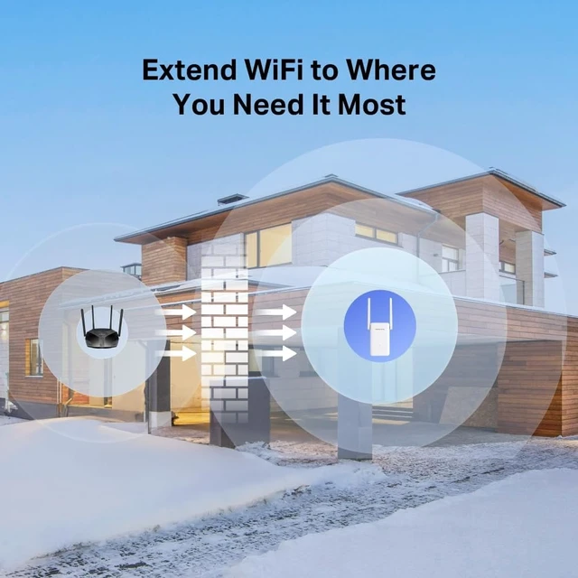 Alt view image 5 of 7 - Mercusys ME80X, AX3000 Mbps, 1 Gigabit Port and 2 External Antenna, Built-in Access Point Mode, Easy One-Button Installation, Mobile App Support, Dual-Band Wi-Fi 6 Range Extender
