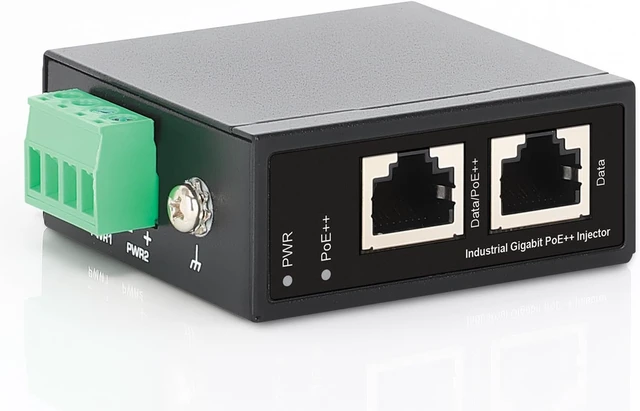 Alt view image 4 of 7 - Intellinet Mini Industrial Gigabit PoE++ Injector, 95W, IP50, DIN-Rail