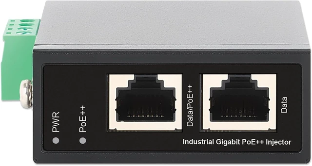 Alt view image 7 of 7 - Intellinet Mini Industrial Gigabit PoE++ Injector, 95W, IP50, DIN-Rail