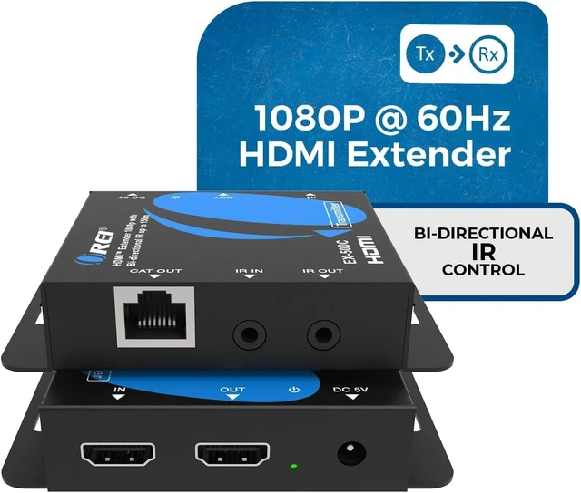 Alt view image 6 of 7 - OREI HDMI Over Ethernet Extender with HDMI Loop Out 492ft, 2-Way IR, PCM2.0