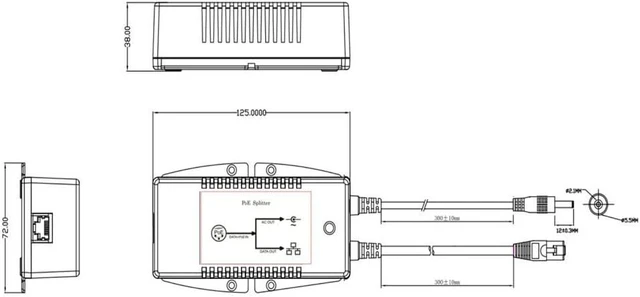 Alt view image 2 of 2 - POE-SPLT-2424AC-G - Gigabit PoE Splitter/Voltage Converter, 18-36V PoE Input, 24VAC and Data Output, 40W