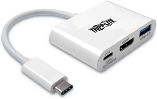 Alt view image 2 of 2 - Tripp Lite USB-C Multiport Video Adapter Converter, 4K @ 30Hz HDMI, USB-A 3.2 Gen 1 Hub, 60W USB-C PD Charging, Thunderbolt 3 Compatible, 3-Year Warranty (U444-06N-H4U-C)