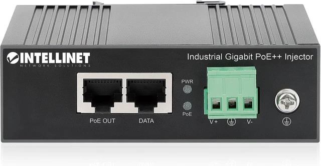 Alt view image 4 of 7 - Intellinet Industrial Gigabit PoE++ Injector, 90W, 802.3bt, DIN-Rail Mount
