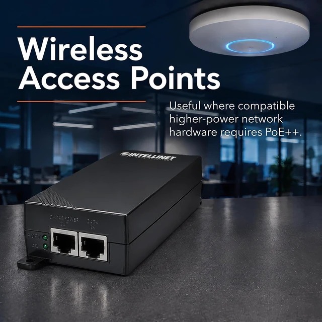 Alt view image 6 of 7 - Intellinet 2.5G PoE++ Injector: Ultra-Fast Data & 60W Power for Cameras & Devices via Ethernet, Ideal for High-Bandwidth Networks & Wi-Fi 6/7 Access Points - Wall Mount Option - 562256