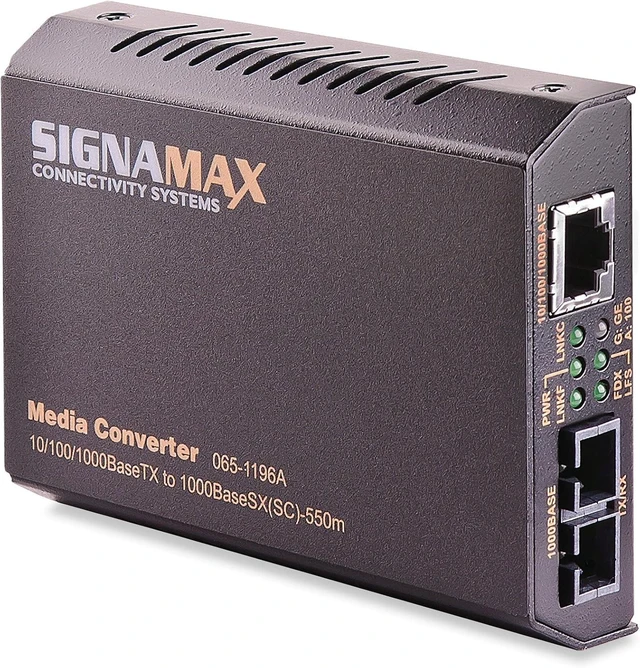 Main image of 10/100/1000BaseT/TX to 1000BaseLX Media Converter, SC/SM, 10 km Span UPC CODE 763474169528