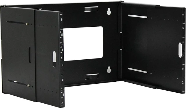 Main image of 6U Patch Panel Bracket Wall Mount Rack for 19 Networking Equipment, Expandable Depth 9.5 to 15.5, Rack Mount, 60lbs Capacity, Perfect for Servers, Sounds and Security Equipment Too!