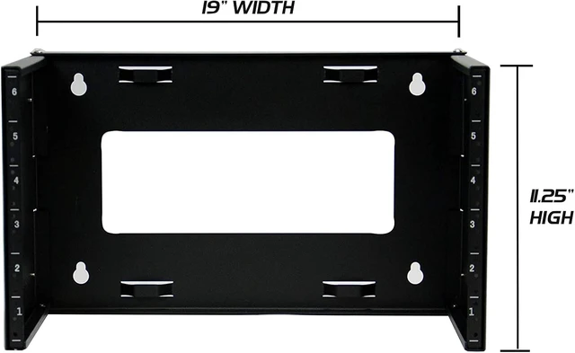 Alt view image 2 of 4 - 6U Patch Panel Bracket Wall Mount Rack for 19 Networking Equipment, Expandable Depth 9.5 to 15.5, Rack Mount, 60lbs Capacity, Perfect for Servers, Sounds and Security Equipment Too!