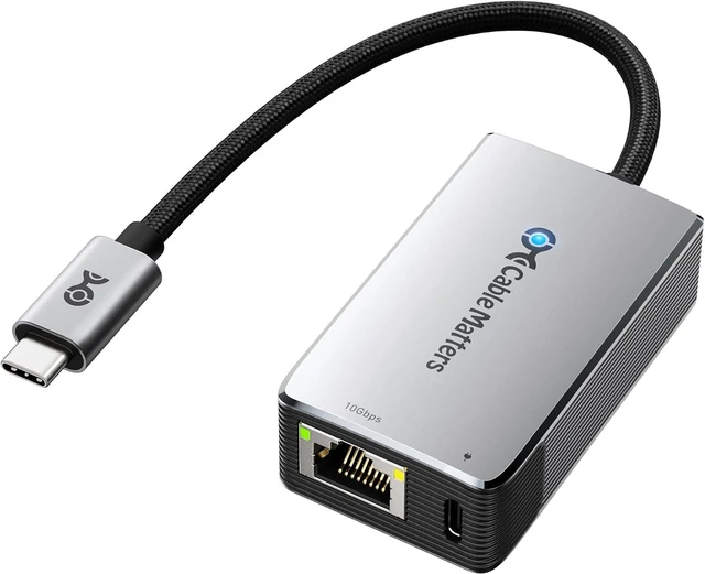 Main image of Cable Matters USB C to 10Gb Ethernet Adapter with 140W PD Charging