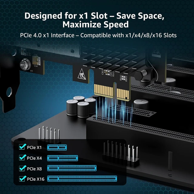 Alt view image 6 of 7 - 10G PCIe SFP Network Card, YuanLey 10Gb Ethernet Card with Realtek RTL8127AT Conrtoller, PCIe 10Gb SFP Port Ethernet Adapter NIC Compatible with PCI Express X1,X4,X8,X16, Support WOL