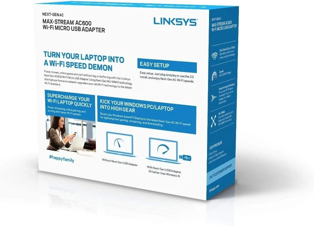 Alt view image 3 of 4 - Linksys USB Wireless Network Adapter, Dual-Band wireless Adapter for PC, 600Mbps (AC600) Speed - WUSB6100M