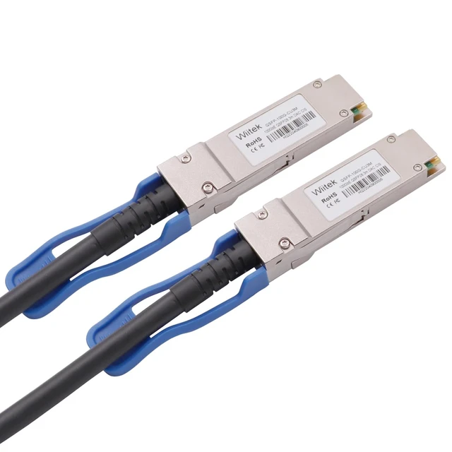 Alt view image 3 of 6 - 100GbE QSFP28 DAC Twinax Cable, 3 Meter 100GBASE-CR Passive Copper Cable, Compatible for Mellanox MCP1600-C003, Blue Pull Tab