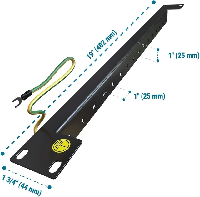 Alt view image 3 of 6 - Front Mounting Rail for 19 inch Network Rack Cabinets (16 Slots)