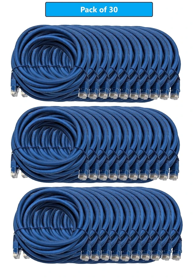 Alt view image 2 of 5 - MICRO CONNECTORS 14-feet Cat 6 Molded Snagless UTP RJ45 Networking Patch Cable - Blue - 30 Pack (E08-014BL-30)