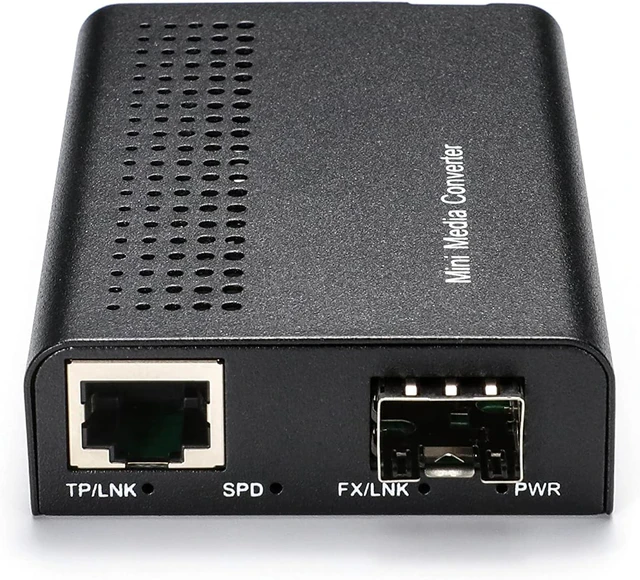 Main image of Mini Unmanaged 1x 10/100/1000Base-T RJ45 to 1x 1000Base-X SFP Slot Gigabit Ethernet to Fiber Media Converter, AC 100V~240V or DC 5~12V Optional