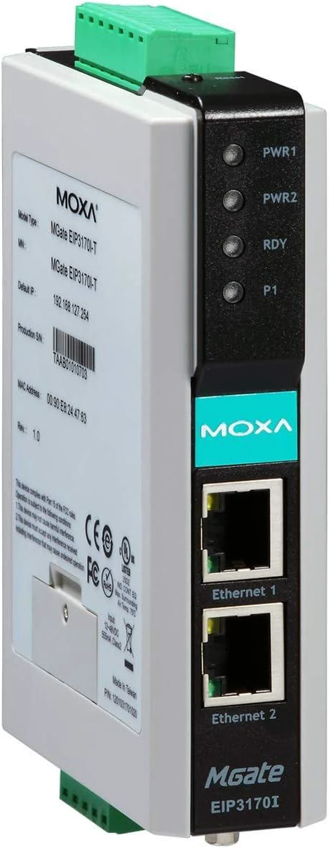 Main image of MOXA MGate EIP3170 1-Port DF1 to EtherNet/IP Gateway, 0 to 55°C Operating Temperature