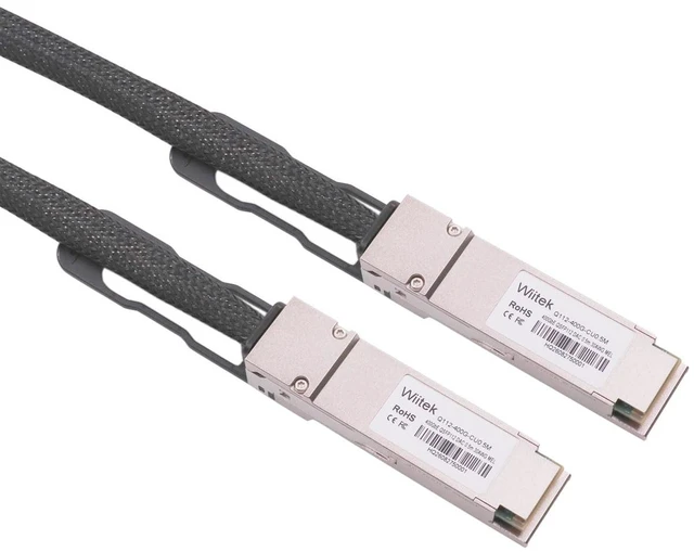 Alt view image 2 of 7 - 400GbE QSFP112 DAC PAM4 0.5m(1.67ft) Ethernet Direct-Attach Clustering Copper Cable, Ideal for NVIDIA DGX Spark/ASUS Ascent GX10 AI Supercomputer Interconnection