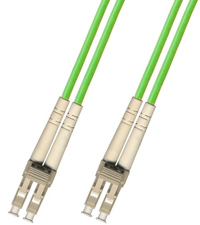 Main image of 30M (98.4ft) OM5 100Gb LC to LC Fiber Optic Cable Duplex Multimode 50/125 Jumper 30 Meter Patch Cord Lime Green