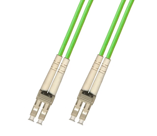Alt view image 2 of 2 - 30M (98.4ft) OM5 100Gb LC to LC Fiber Optic Cable Duplex Multimode 50/125 Jumper 30 Meter Patch Cord Lime Green