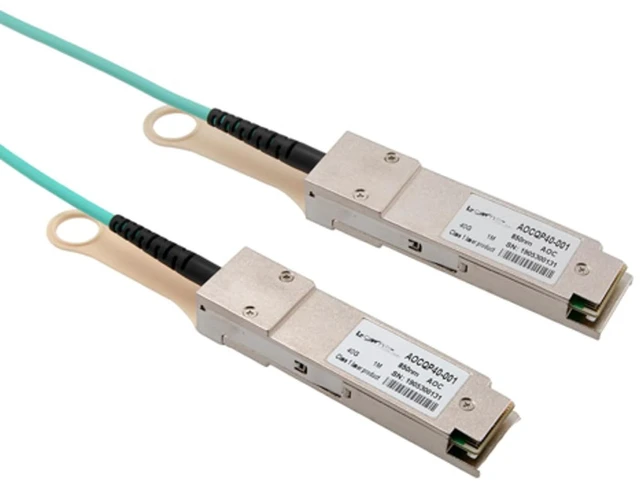 Main image of L-COM - AOCQP40-010-JN - Computer Cable, QSFP+ 38 Position Plug, QSFP+ 38 Position Plug, 32.8 ft, 10 m