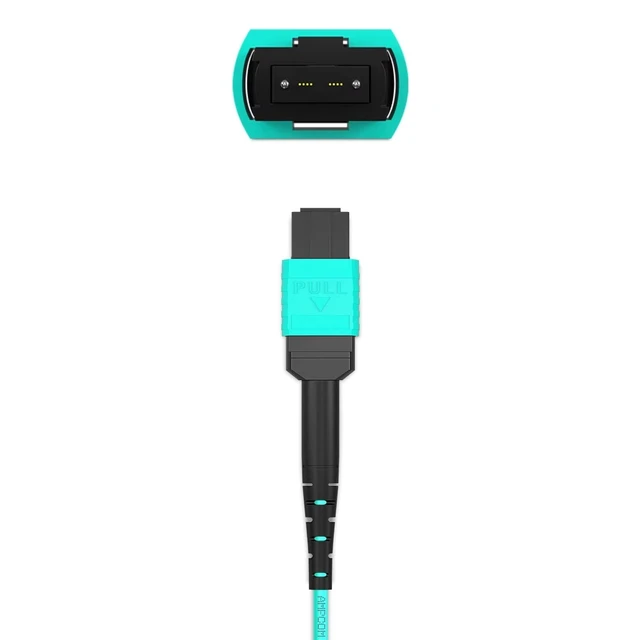 Alt view image 5 of 7 - AMPCOM MPO to LC Breakout Cable 50/125m Multimode OM3-300(8 Fiber, MPO to LC, Type B, LSZH/Riser, UPC, Aqua) 15m (49ft)