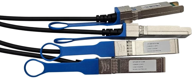 Alt view image 4 of 6 - MICRO CONNECTORS 3 Meter QSFP+ to 4X SFP+ Copper Breakout DAC Juniper QFX Compatible (QP-4SPJP-3.0M)