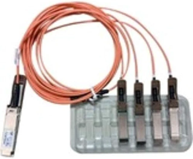 Main image of Axiom Memory - QSFP-4X10G-AOC5M-AX 40GBase-AOC Direct Attach Cable - QSFP+ (M) to SFP+ (M) - 5 m - Fiber Optic - Active - for Cisco Nexus 31XX, 93XX, 93XXX, X97160, X9736, ONE Nexus 31108,