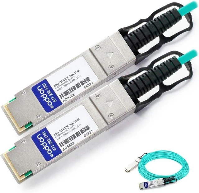 Main image of AddOn ADD-QCIQDE-AOC25M 40Gbase-AOC Direct Attach Cable - Qsfp+ to Qsfp+ - 82 Ft - Fiber Optic - Active