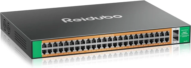 Main image of Gigabit PoE Switch Unmanaged 48 Port with 2*1000Mbps SFP Uplink, Total 900W High Power PoE+ Network Switches, 802.3af/at, AI Watchdog Ethernet Switch