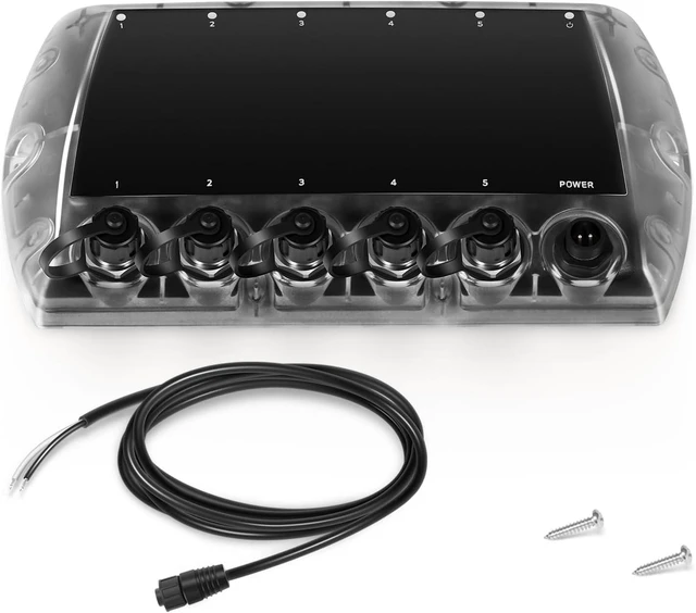 Main image of AS ETH 5PGL - 5 Port Ethernet Switch, Ethernet Box for Humminbird Helix G3N/G4N, XPLORE, APEX, SOLIX Fish Finders, 411850-1