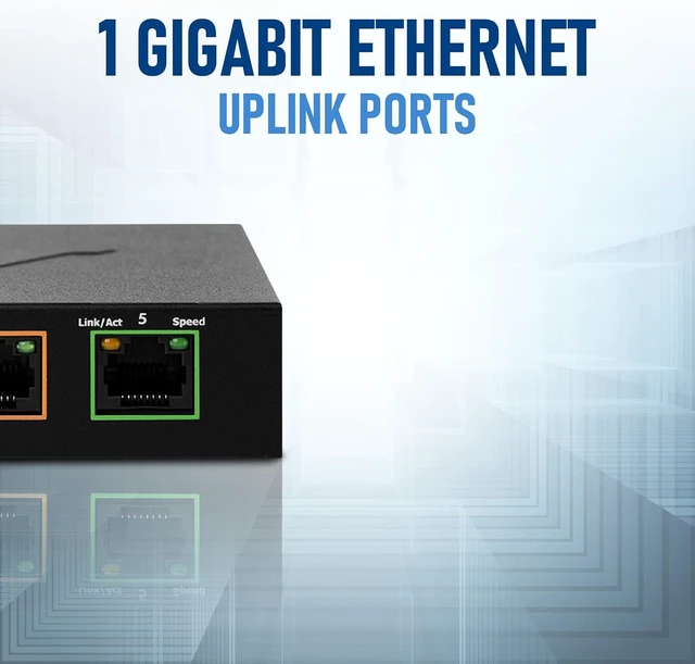 Alt view image 3 of 7 - BV-Tech 5 Port Gigabit PoE+ Switch (4 PoE+, 1 Uplink, 1000mbps 55W)
