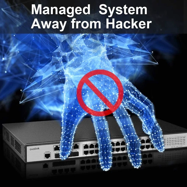 Alt view image 3 of 7 - 24-Port PoE Switch - Smart Managed Gigabit Switch, Up to 400W Power Supply, 4 Combo Ports, Web Management, SFP, VLAN, QoS and SNMP, Desktop/Rackmount