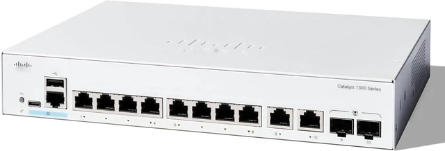 Main image of Catalyst 1300-8T-E-2G Managed Switch, 8 Port GE, Ext PS, 2x1GE Combo (C1300-8T-E-2G) New Sealed