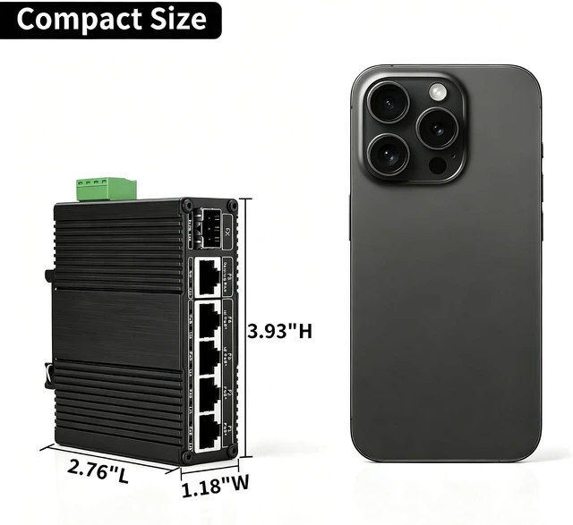 Alt view image 6 of 7 - Industrial 6 Ports Gigabit Ethernet POE++ Switch Solar Switch